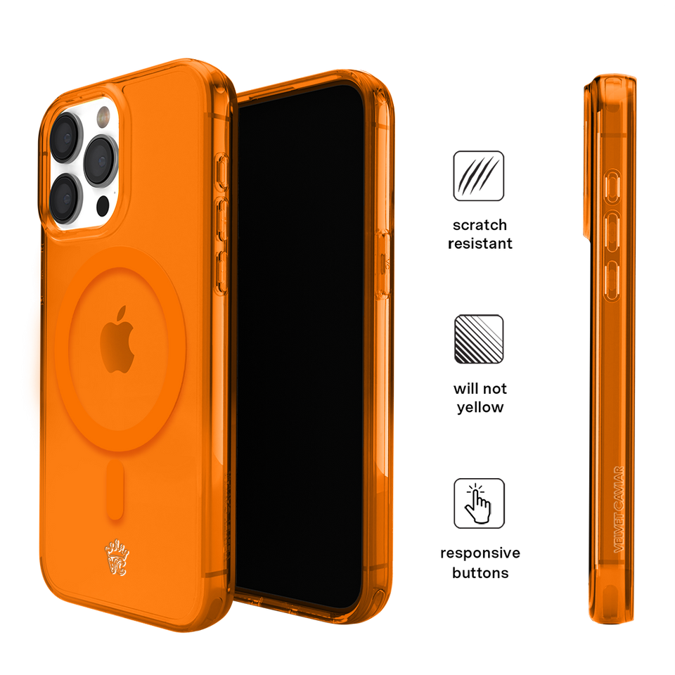 Neon Orange Clear iPhone Case