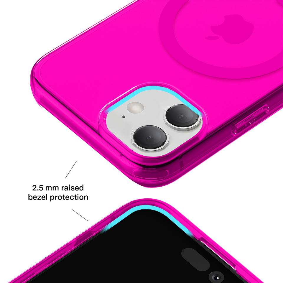 Neon Pink Clear iPhone Case