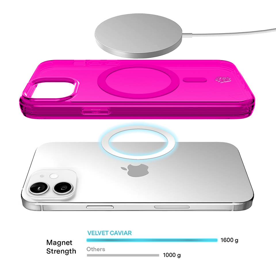 Neon Pink Clear iPhone Case