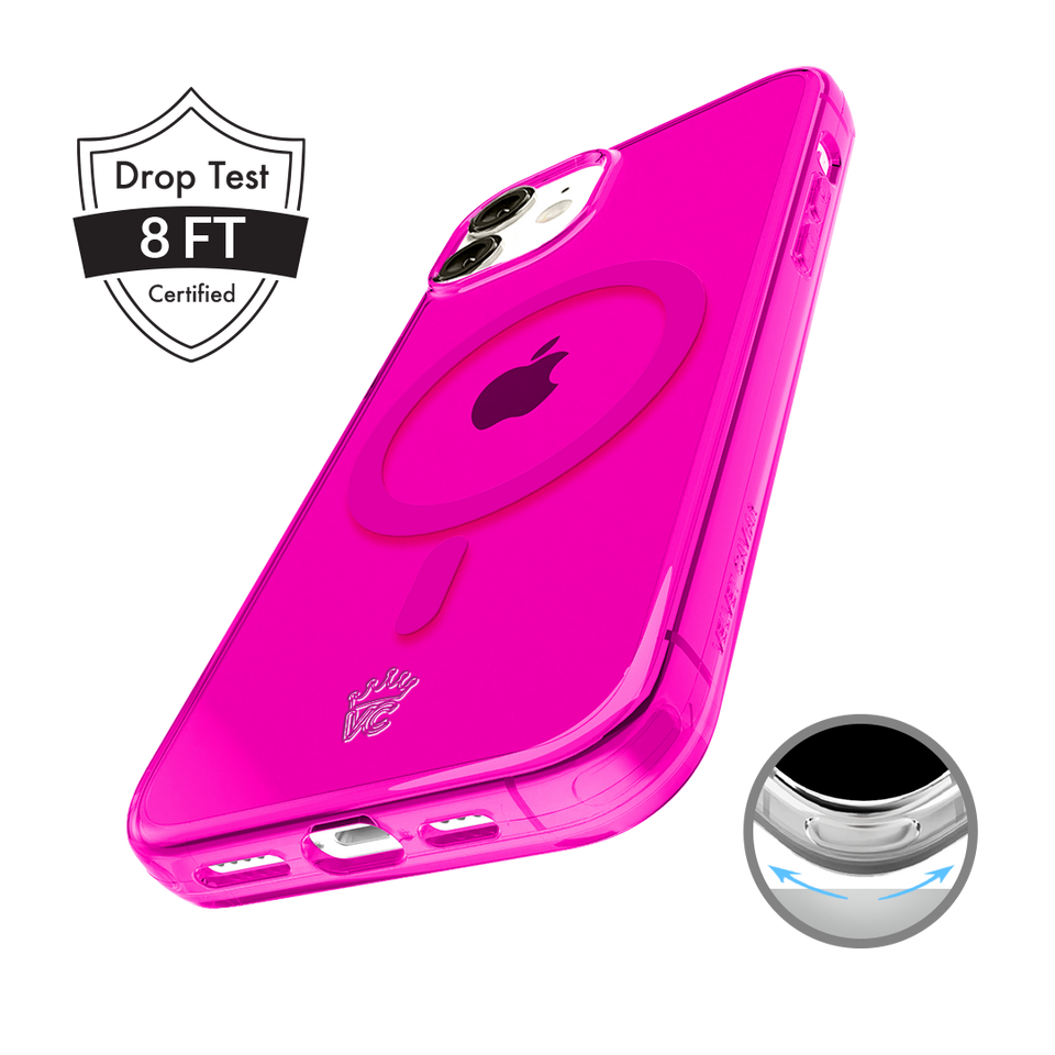Neon Pink Clear iPhone Case