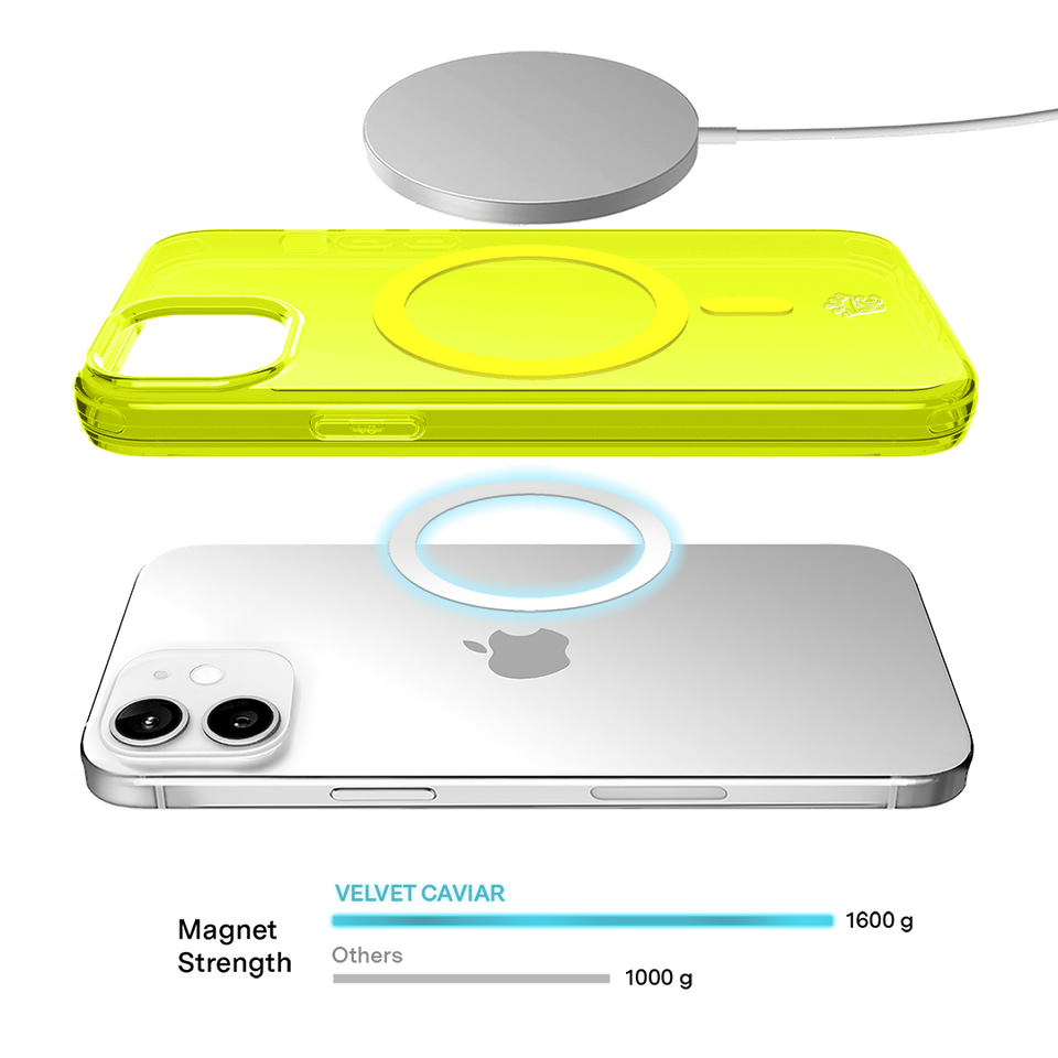 Neon Yellow Clear iPhone Case