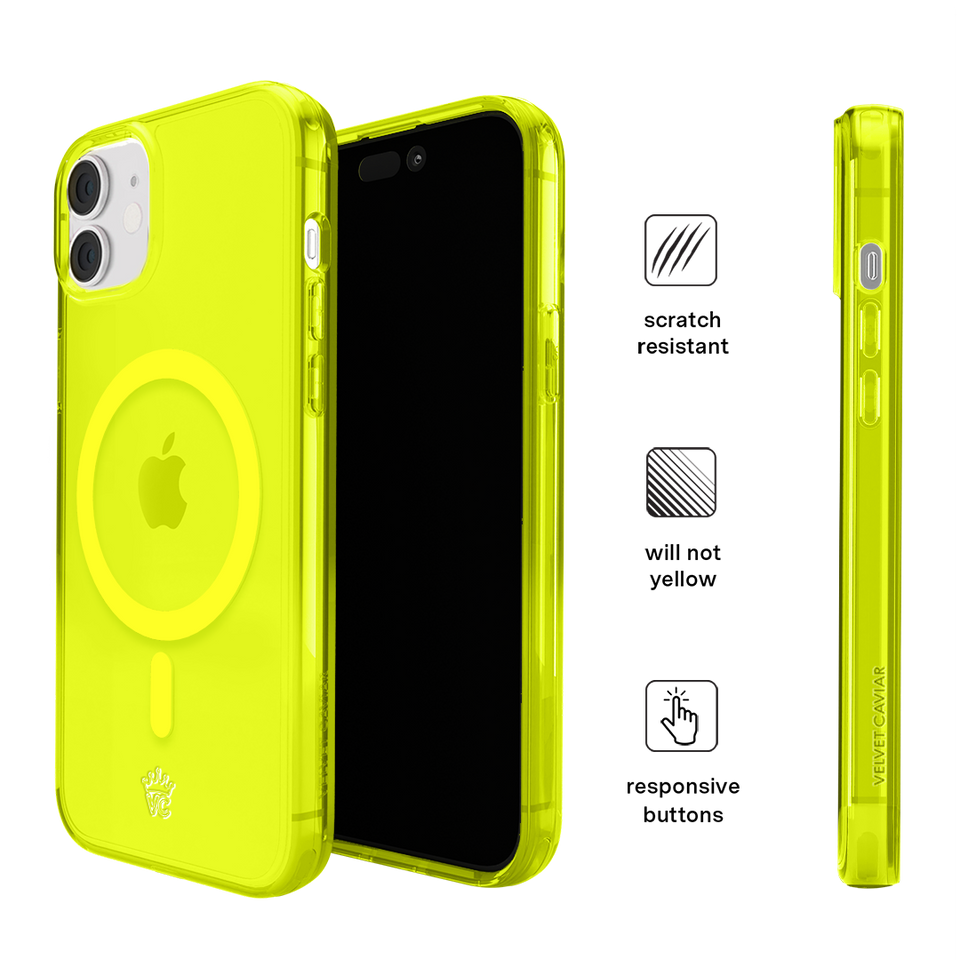 Neon Yellow Clear iPhone Case