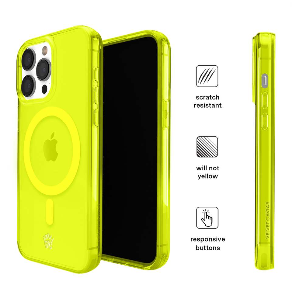 Neon Yellow Clear iPhone Case