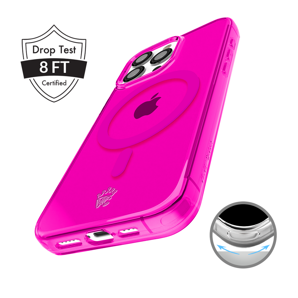 Neon Pink Clear iPhone Case