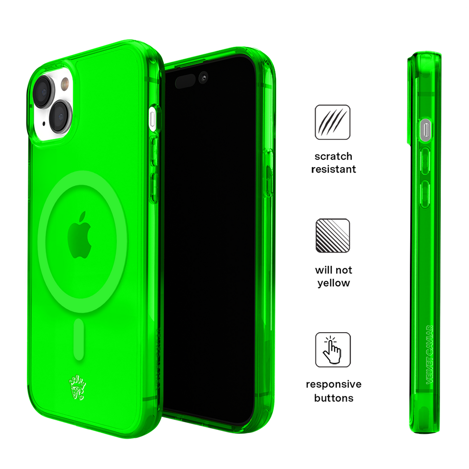 Neon Green Clear iPhone Case