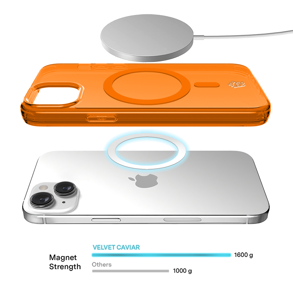 Neon Orange Clear iPhone Case