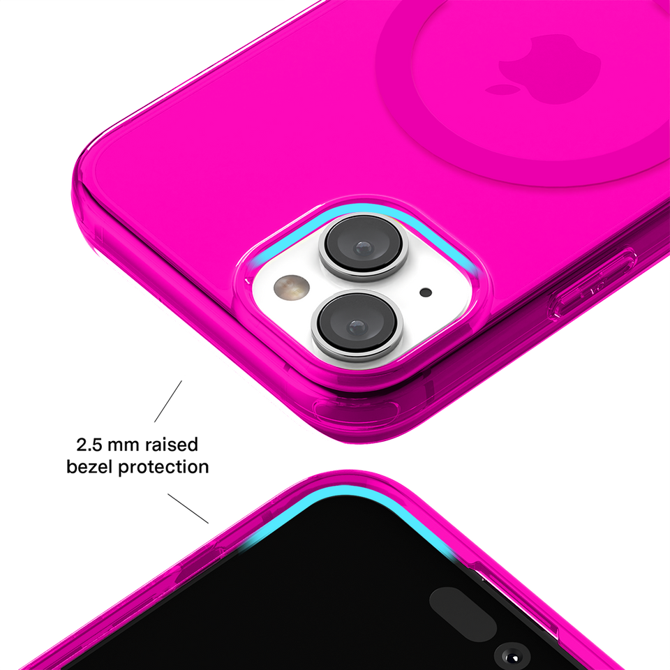 Neon Pink Clear iPhone Case