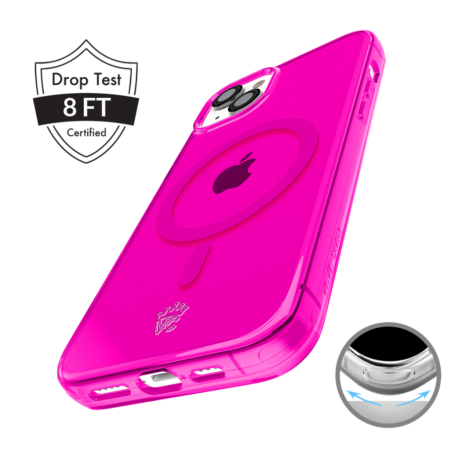 Neon Pink Clear iPhone Case