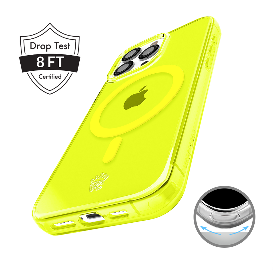 Neon Yellow Clear iPhone Case