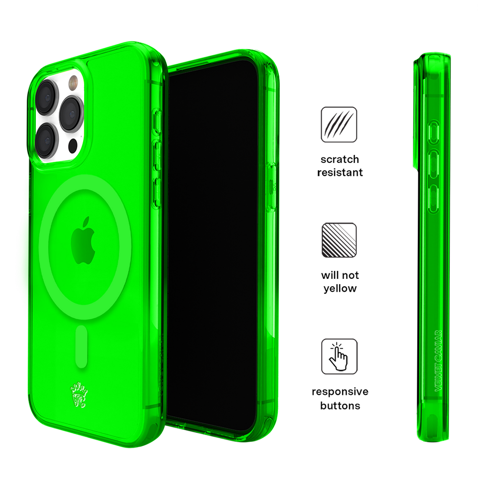 Neon Green Clear iPhone Case