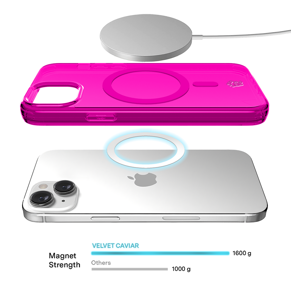 Neon Pink Clear iPhone Case