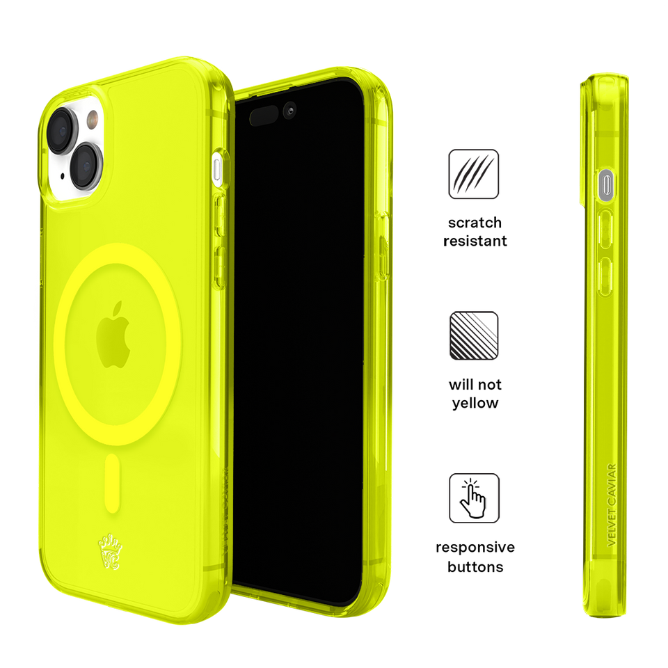 Neon Yellow Clear iPhone Case