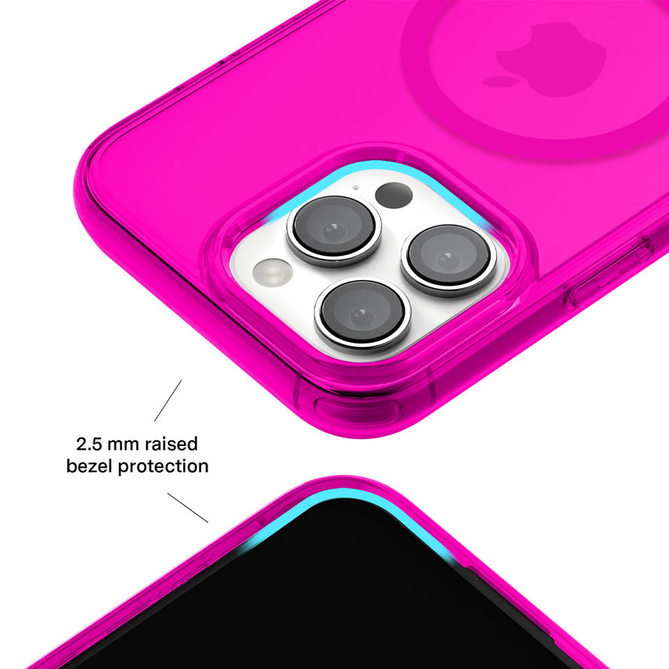 Neon Pink Clear iPhone Case