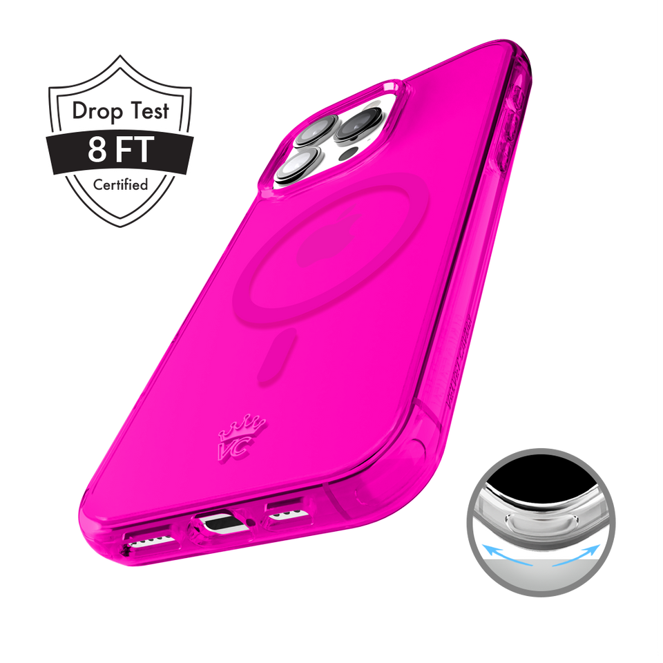Neon Pink Clear iPhone Case