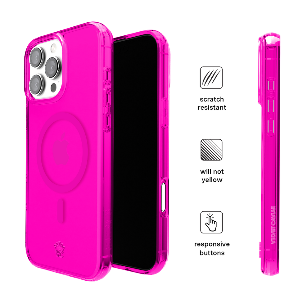 Neon Pink Clear iPhone Case