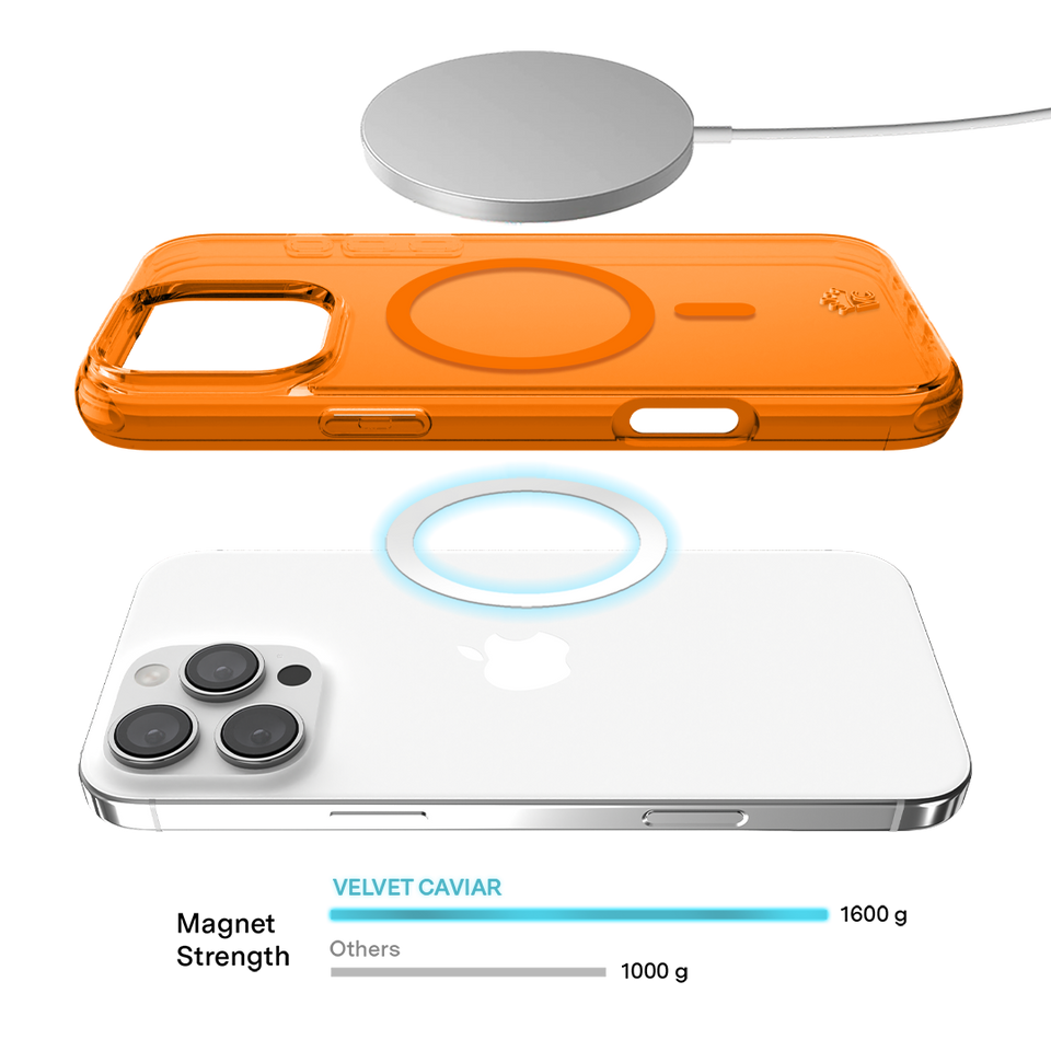 Neon Orange Clear iPhone Case