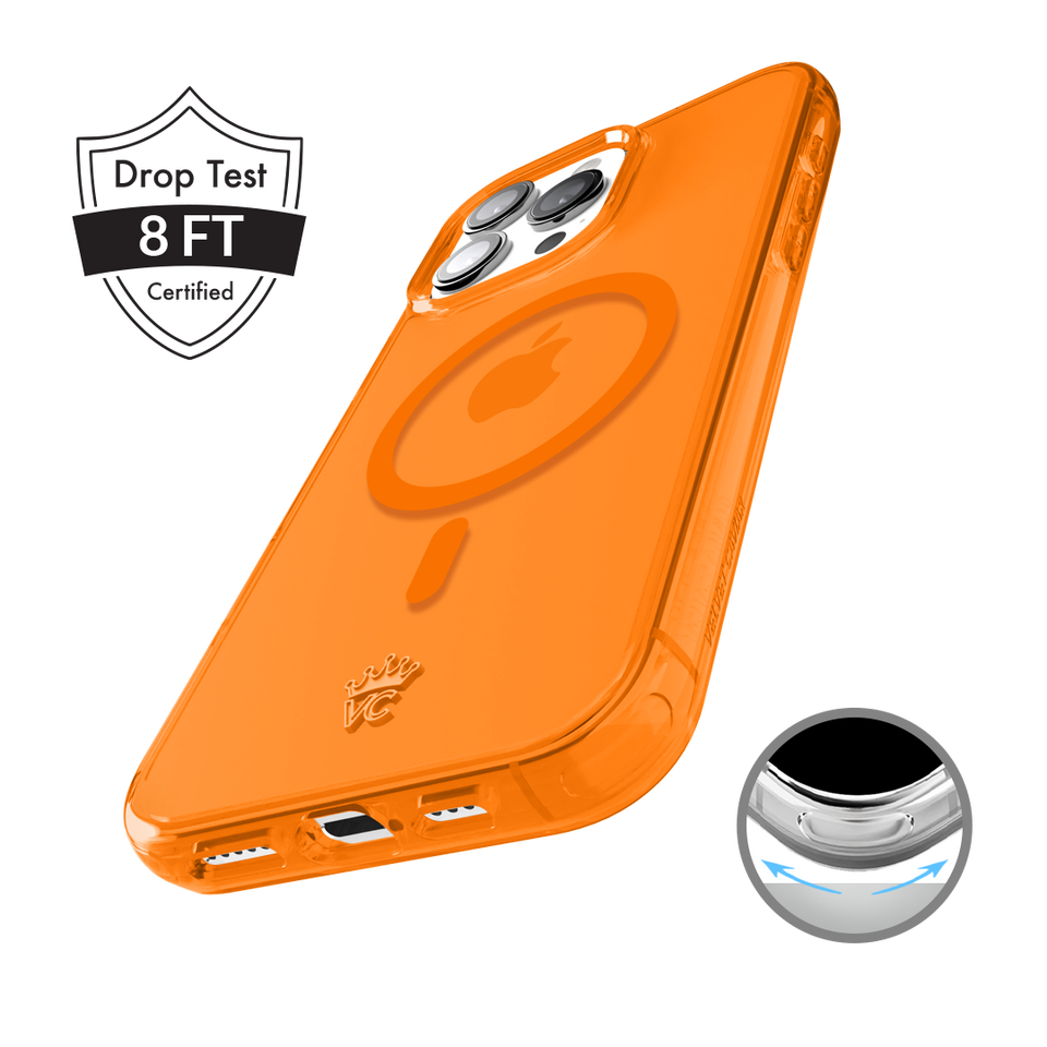 Neon Orange Clear iPhone Case