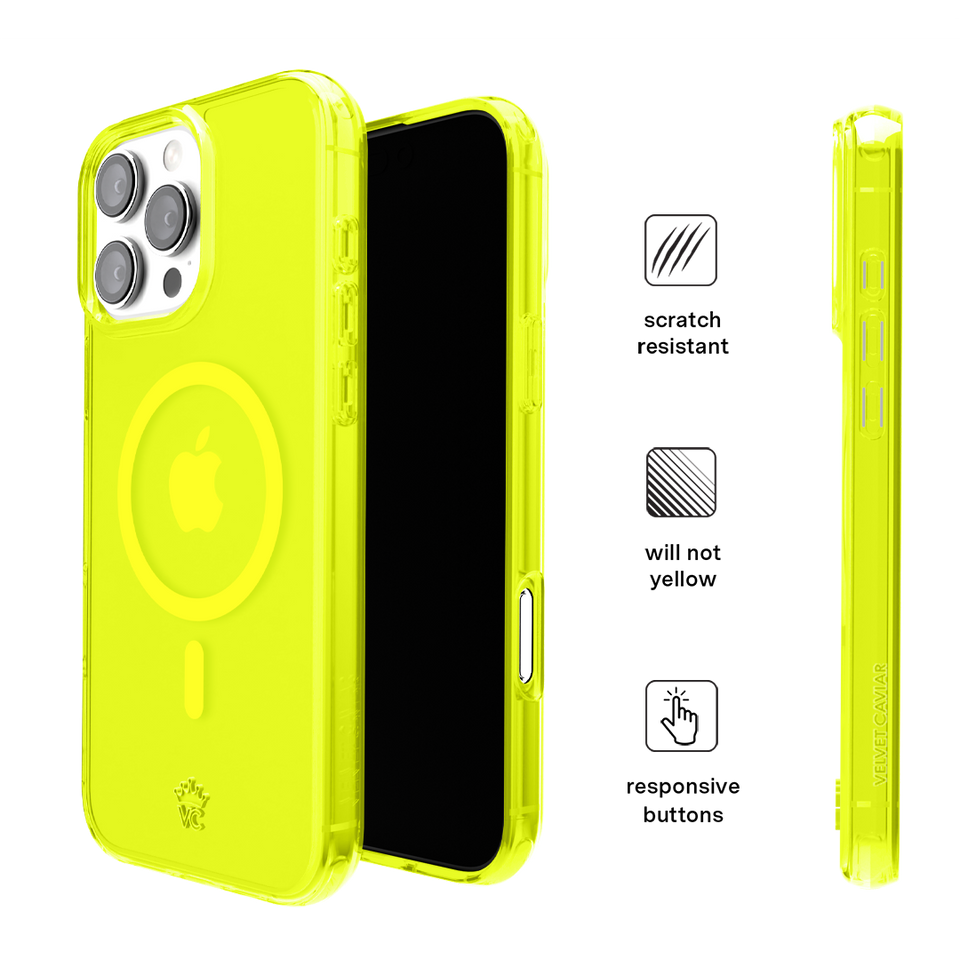 Neon Yellow Clear iPhone Case