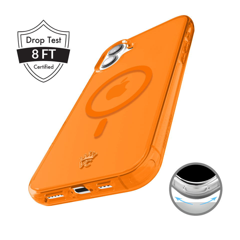 Neon Orange Clear iPhone Case