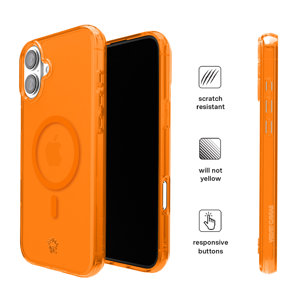 Neon Orange Clear iPhone Case