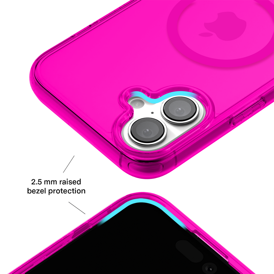 Neon Pink Clear iPhone Case