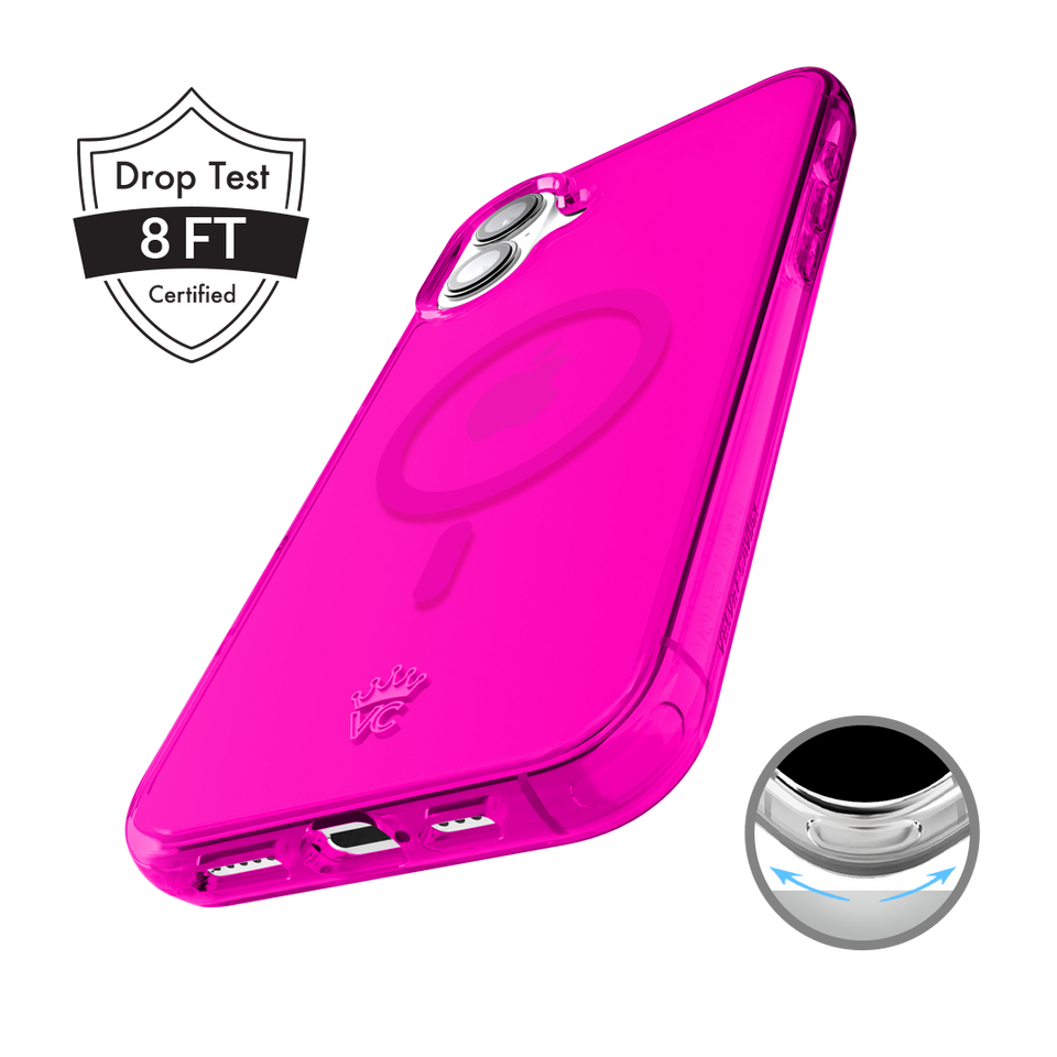 Neon Pink Clear iPhone Case