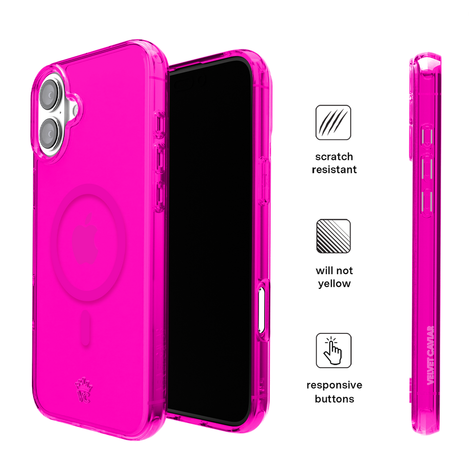 Neon Pink Clear iPhone Case