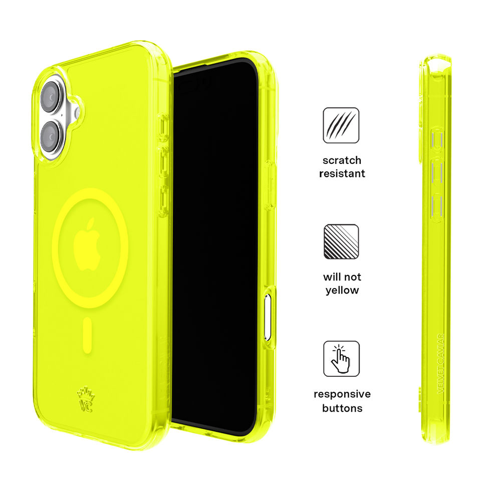 Neon Yellow Clear iPhone Case