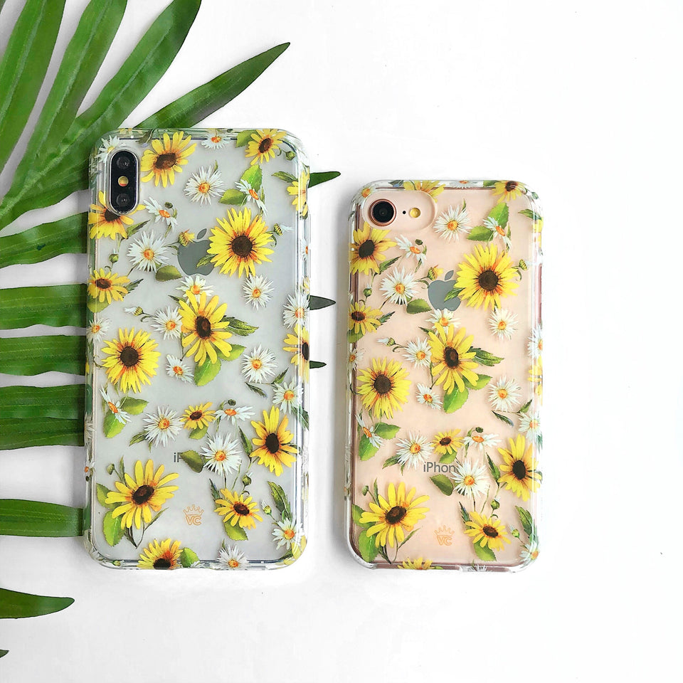 Sunflower Daisy Clear iPhone Case