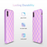 Checkered Lavender Nude iPhone Case