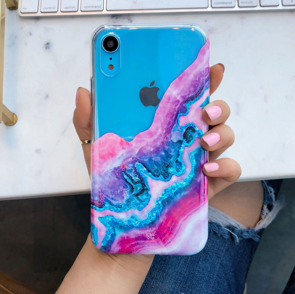 Geode Glitter Clear iPhone Case