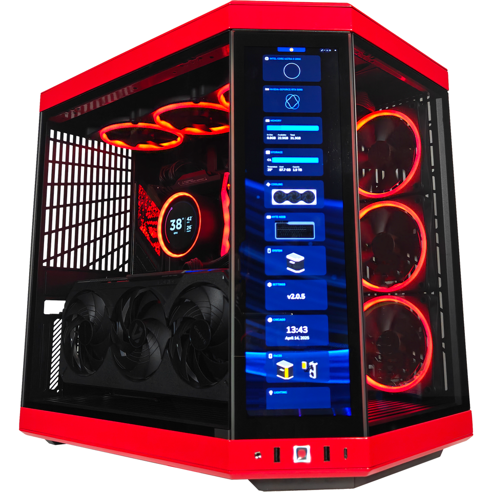 XOTIC PC GX13 HYTE Y70 RED EYE Black Label Gaming Desktop w/ INTEL Z890 & DDR5