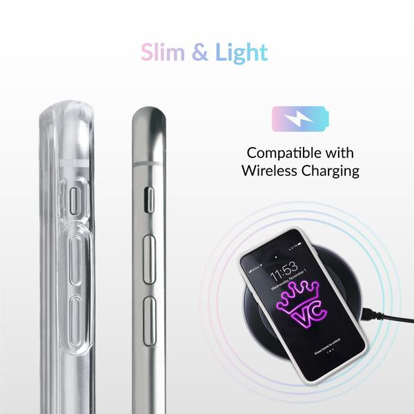 Peach Clear Glitter iPhone Case