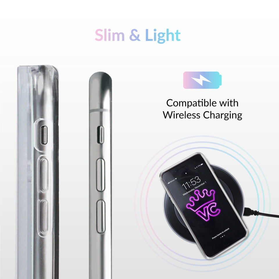 Peach Clear Glitter iPhone Case