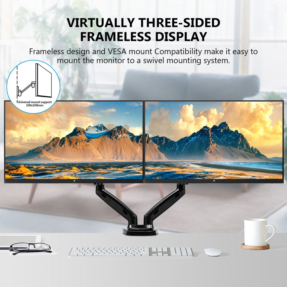 24 inch Monitor. Z-Edge Computer Monitor. Full HD 1920 x 1080p IPS Display 100Hz PC Monitor with HDMI. VGA. Frameless. Anti-Glare Screen