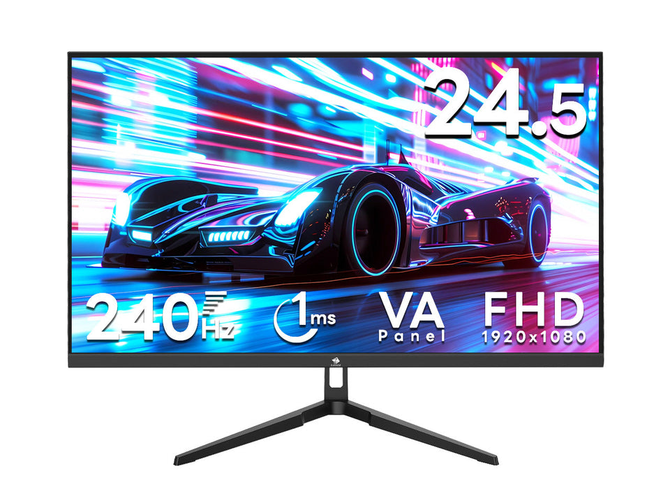 24.5 Gaming Monitor 240Hz. Z-Edge FHD 1920x1080 Computer Monitor. 1ms Frameless LED. AMD Freesync Premium Display Port x1 HDMI x2. HDR. Contrast Ratio 5000:1