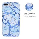 Ocean Blue Chrome Marble iPhone Case