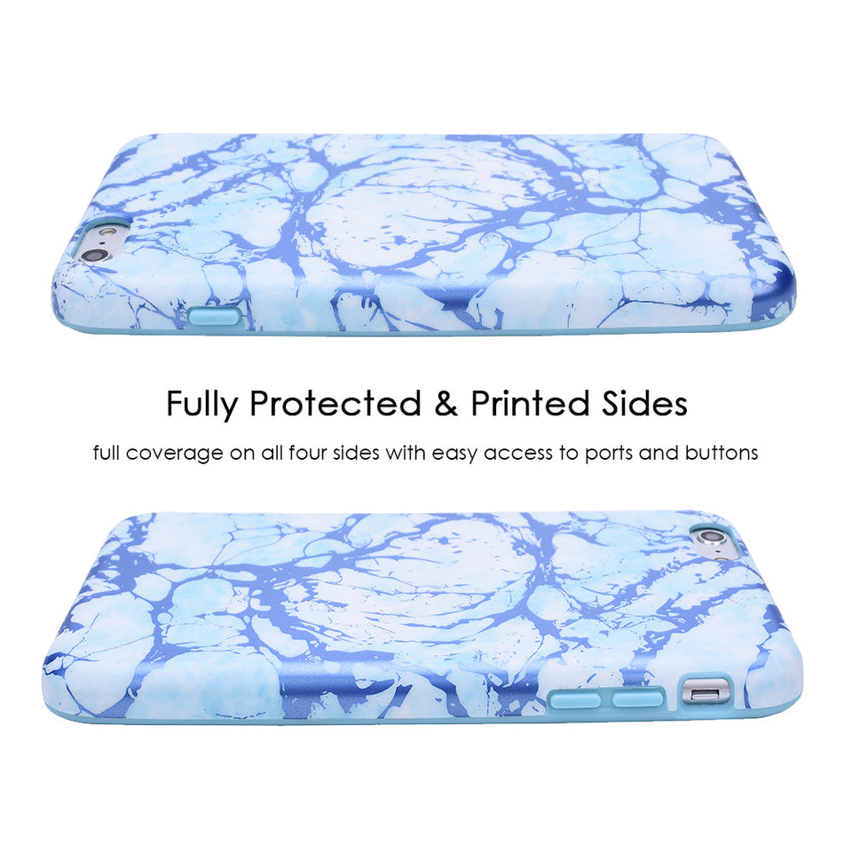 Ocean Blue Chrome Marble iPhone Case