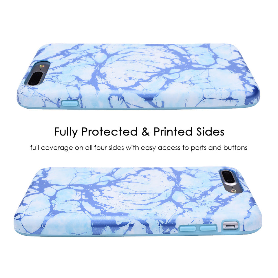 Ocean Blue Chrome Marble iPhone Case