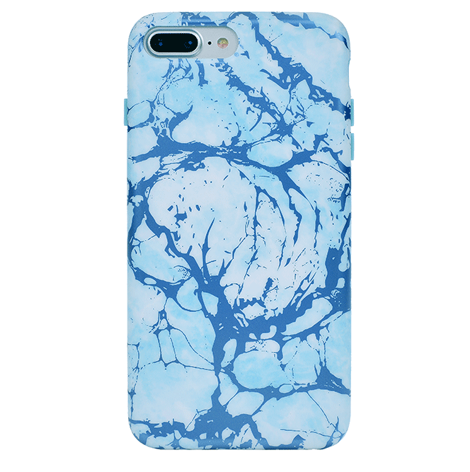 Ocean Blue Chrome Marble iPhone Case