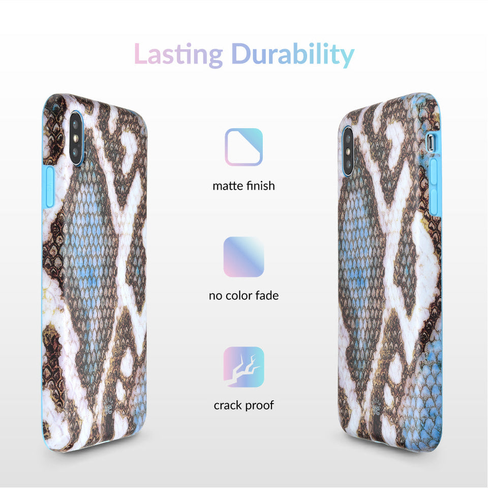Blue Snakeskin iPhone Case
