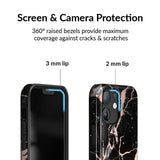 Black Marble Rose Gold Chrome iPhone Case