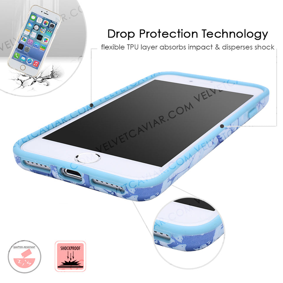 Ocean Blue Chrome Marble iPhone Case