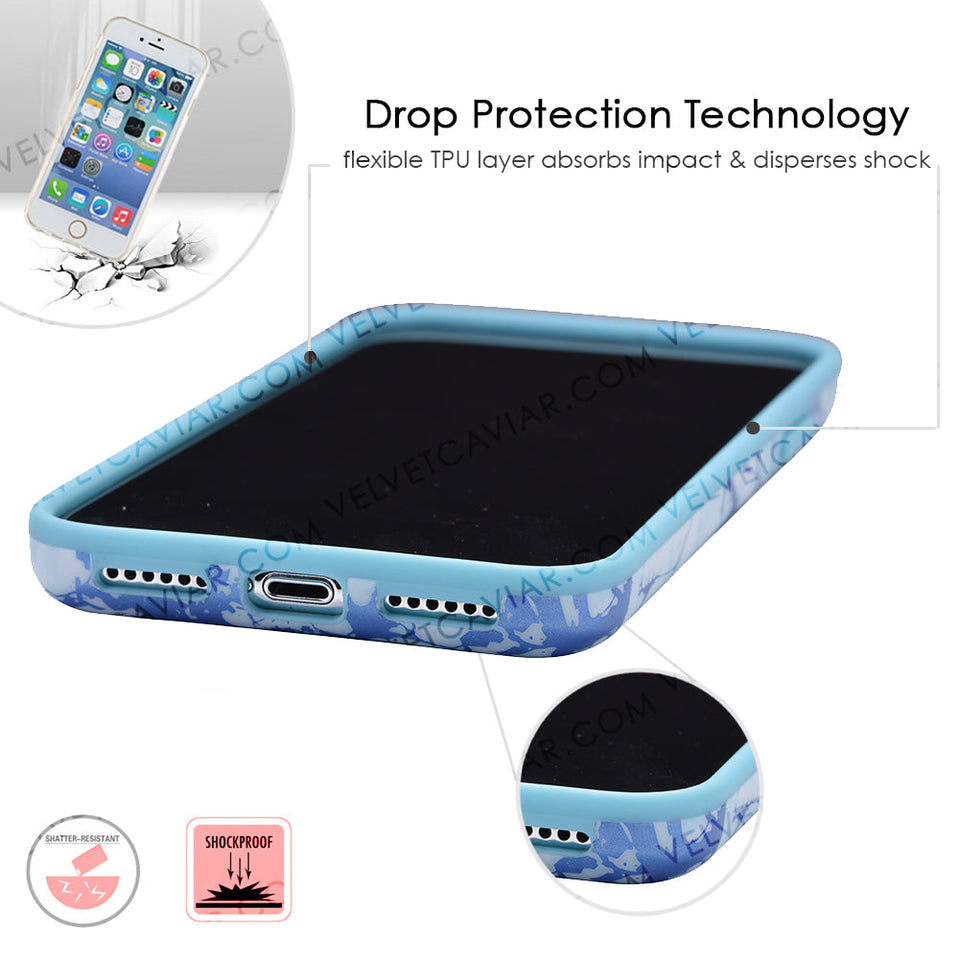 Ocean Blue Chrome Marble iPhone Case