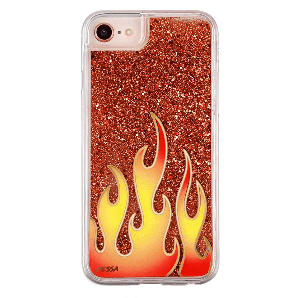 Glitter Flames iPhone Case by Nessa