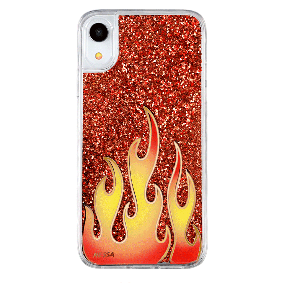 Glitter Flames iPhone Case by Nessa