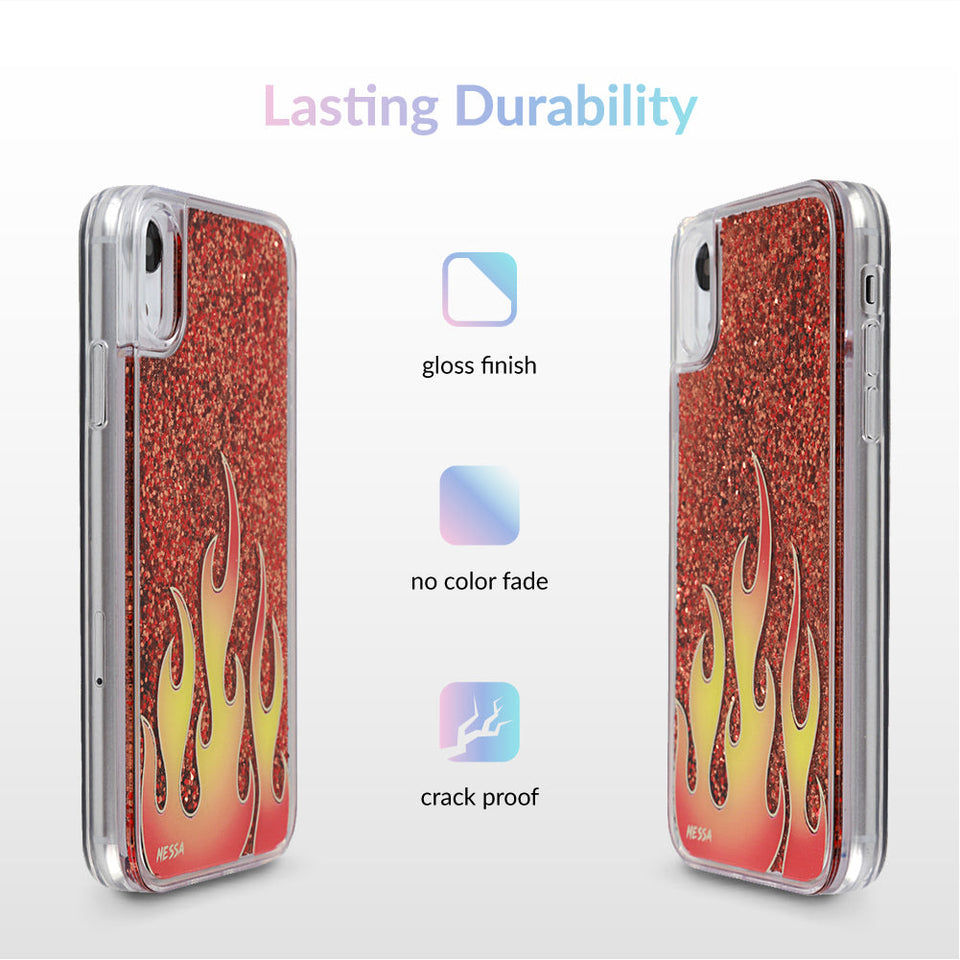 Glitter Flames iPhone Case by Nessa