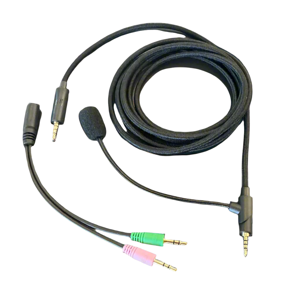 Premium Gaming Cable with Boom Mic for Heavys H1H Headphones