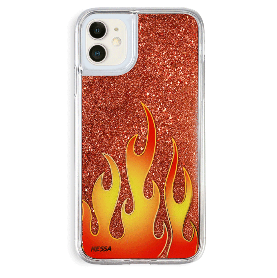 Glitter Flames iPhone Case by Nessa