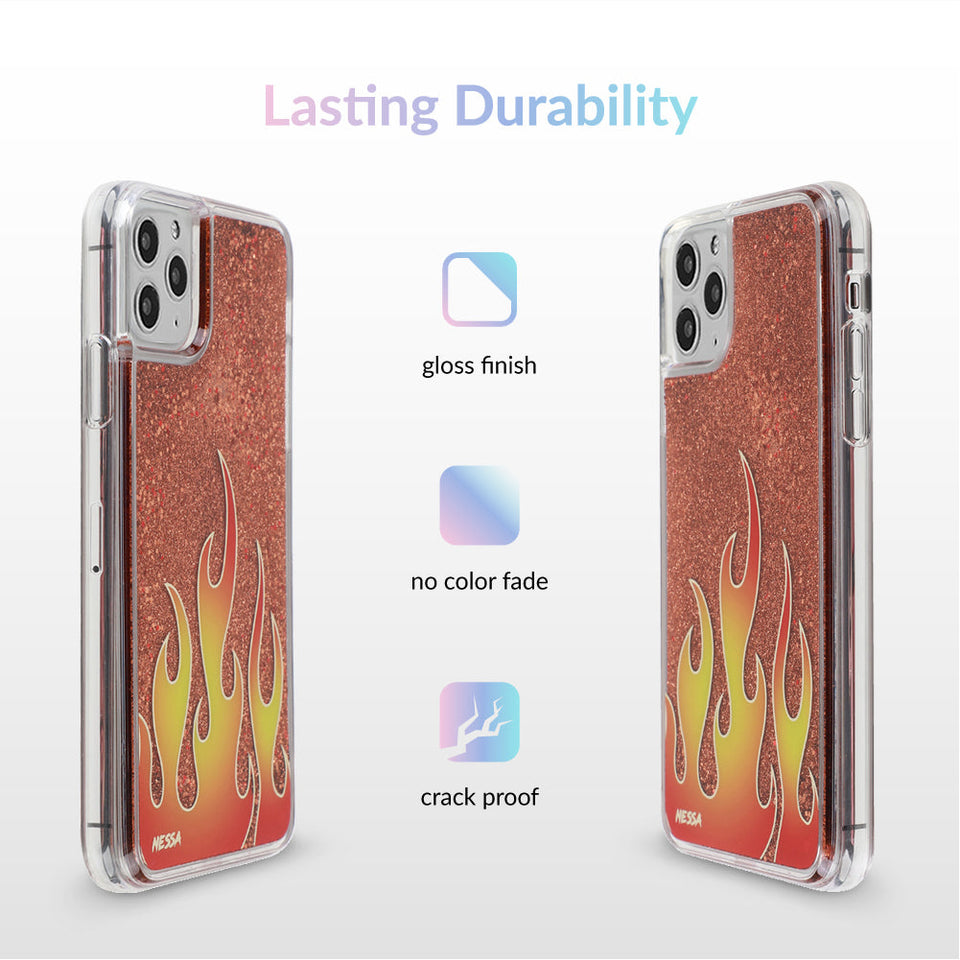 Glitter Flames iPhone Case by Nessa